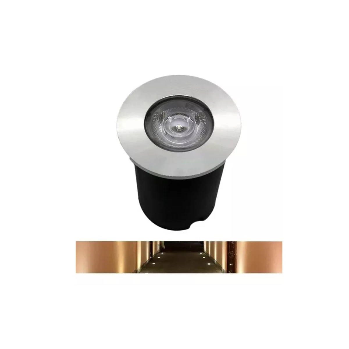 Balizador Spot Led Embutir Piso Jardim Paisagismo 1w Ip67 Quente 18002