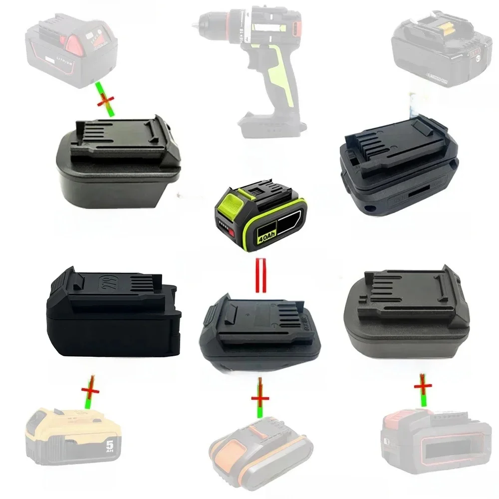MTB18GWL DWB20GWL MWB18GWL Adapter DVB20GWL do Makita do DeWalt do Milwaukee do Devon akumulator litowo-jonowy do Worx 20V zielone narzędzie — zdjęcie 2
