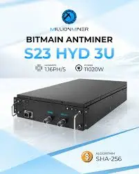 

НОВЕЙШИЙ Bitmain Antminer S23 Hyd 3U 1.16 PH/s для SHA-256 с полным гидроохлаждением. Доступно через хостинг-провайдера.
