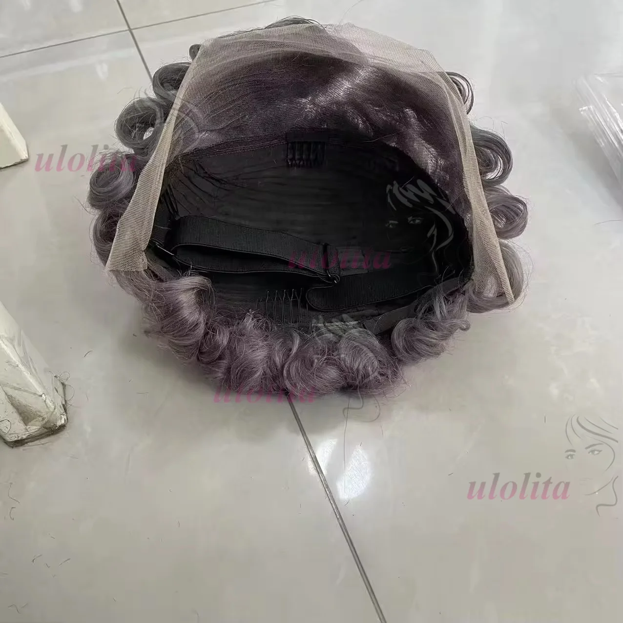 Salz- und Pfeffergrau gelockte Echthaarperücken für schwarze Frauen 13x4 kleberlose graue Echthaarperücke Rose gelockte Pixie-Cut-Perücke Echthaar – Detail 6