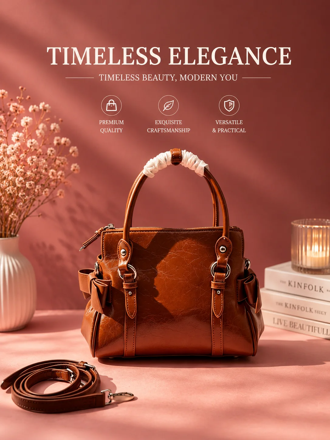 

2026 Fashion New Luxury Women'S Bag 25X20X12CM Oil Waxed Leather Brown Portable Tote Designer Inspired Handbag Without Box