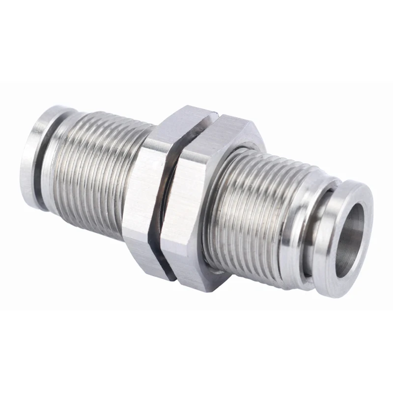 

Stainless Steel Pneumatic Fitting PM 4 6 8 10 12 14 16mm Clapboard Quick Connector Male Thread Gas Pipe Quick Joint Push In Hose