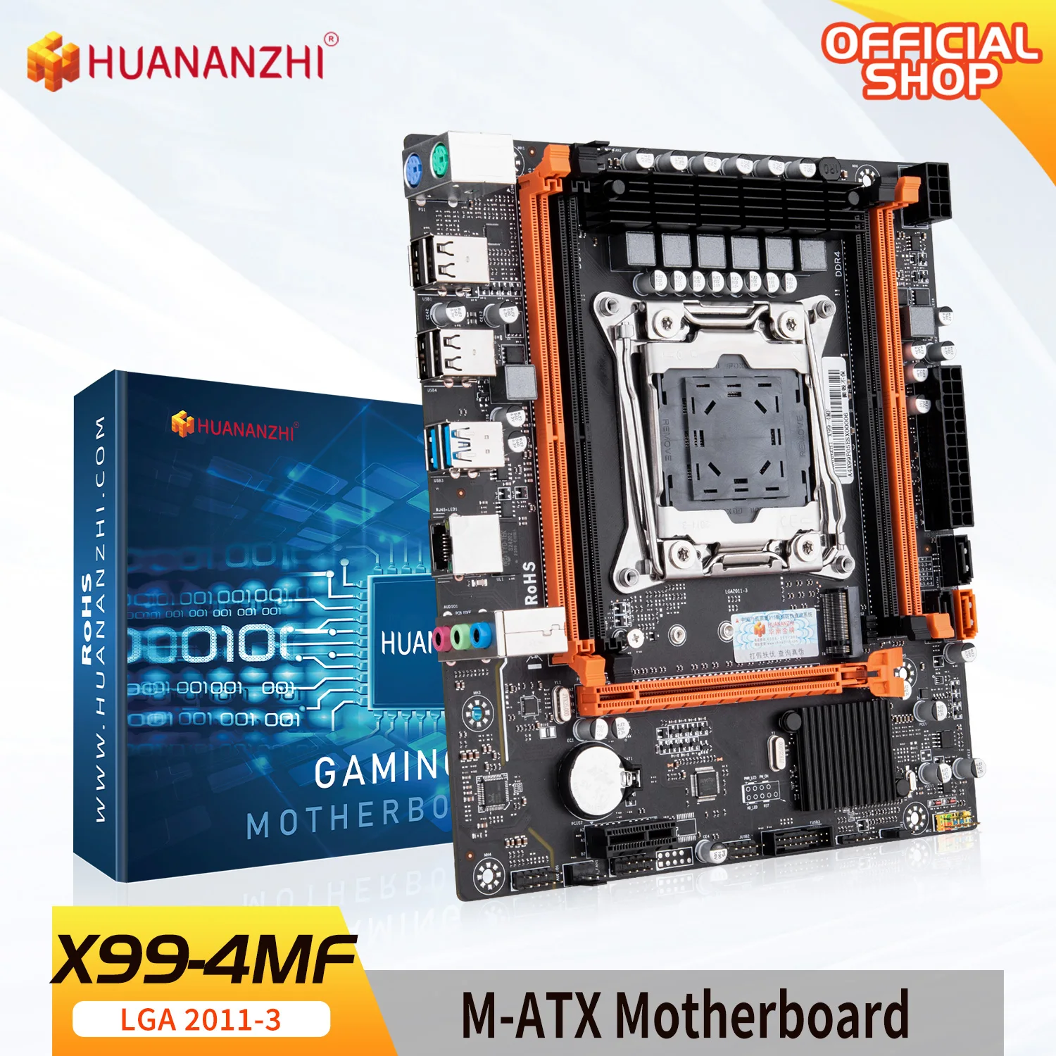 HUANANZHI X99 QD4 LGA 2011-3 XEON X99 마더보드, 인텔 E5 2666 V3 지지대 DDR4 RECC NON-ECC 메모리 콤보 키트 세트 NVME