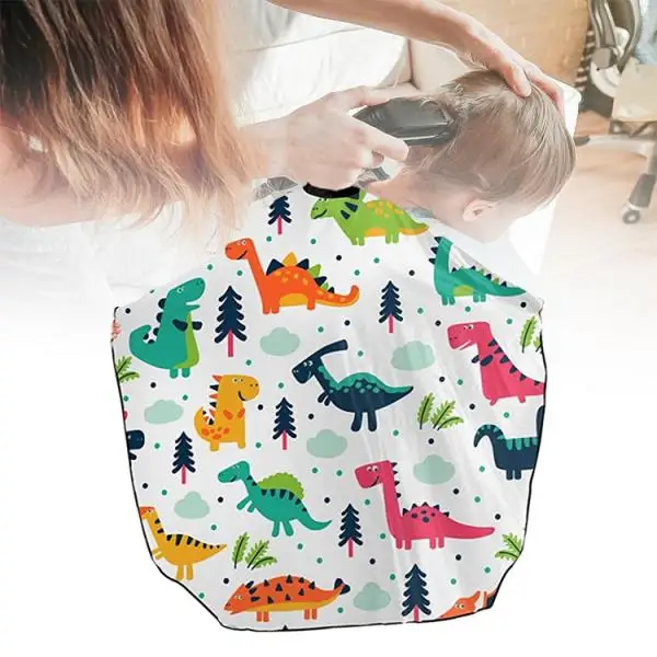 Child Barbershop Coat Cartoon Professional Kids Hairdressing Layers Reusable Waterproof for Hair Cutting Hair Dye Shampooing
