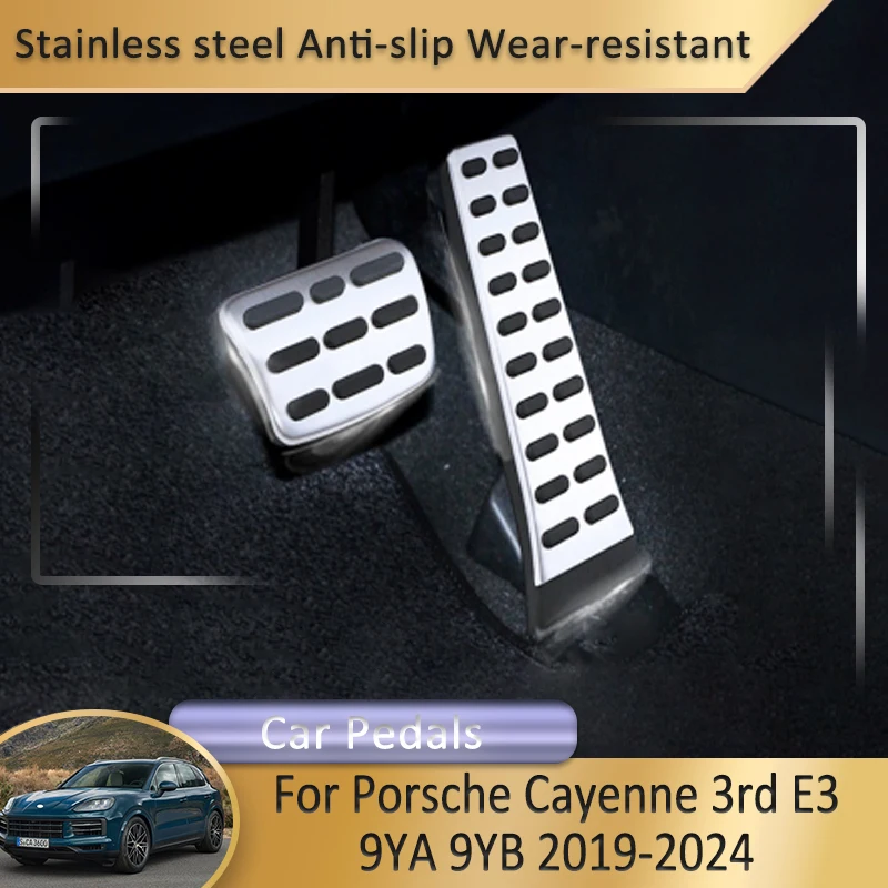 

Автомобильные аксессуары для Porsche Cayenne 3rd E3 9YA 9YB 2019 ~ 2024, автомобильные аксессуары, накладка на педали тормоза педали акселератора топлива, автомобильный упор, накладка на педаль