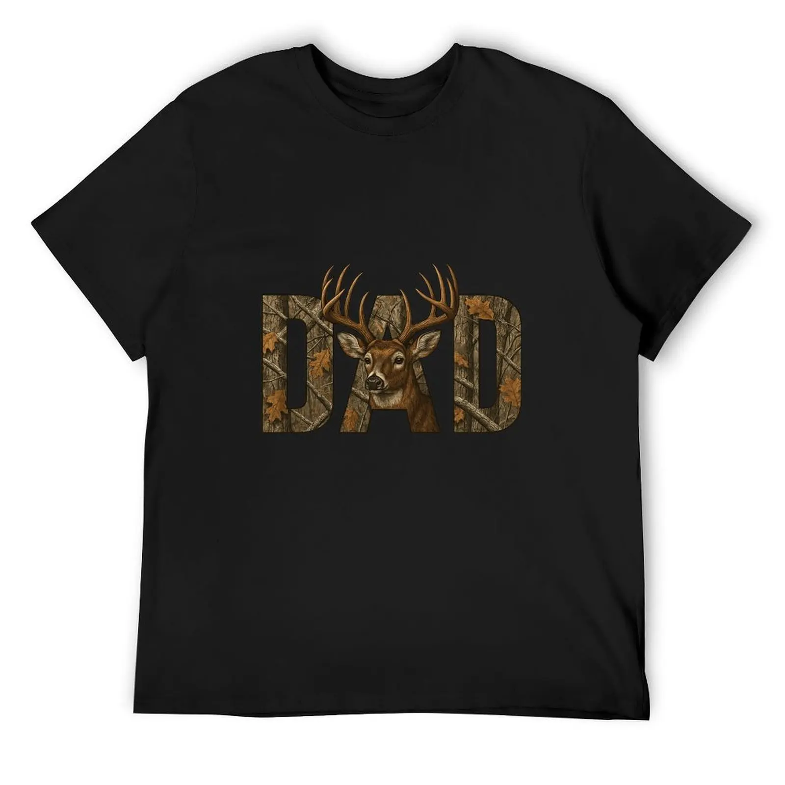 Retro American Country Buck Deer Cross Shotgun Black Tee Outdoor Shooting Sports Mens Relaxed Fit Daily Shirt