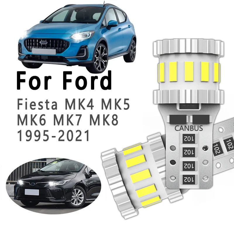 

2Pcs T10 LED Bulbs Car Interior Lamp For Ford Fiesta MK4 MK5 MK6 MK7 MK8 1995-2017 2018 2019 2020 2021 Parking Clearance Lights