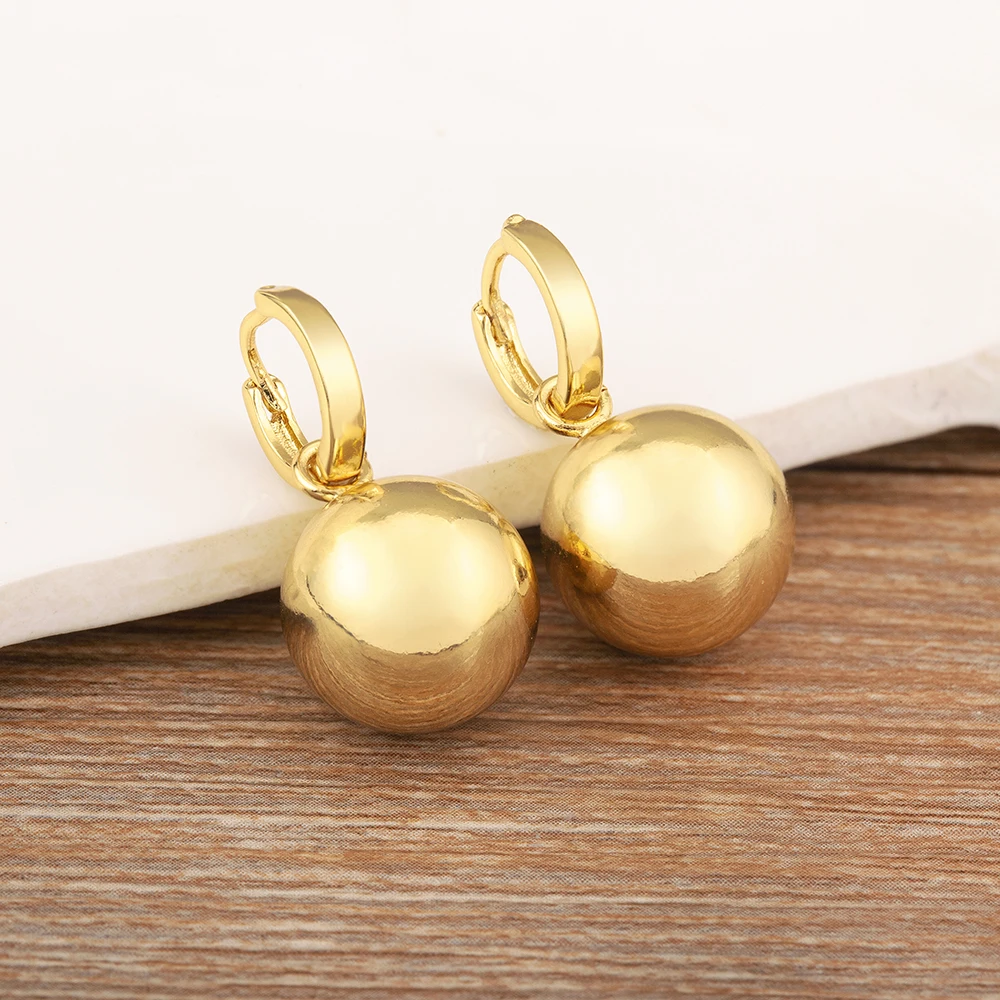 Nidin New Arrival Retro Classic Design Sphere Shape Charm Drop Earrings For Women Female Vintage Wedding Party Ear Jewelry Gifts