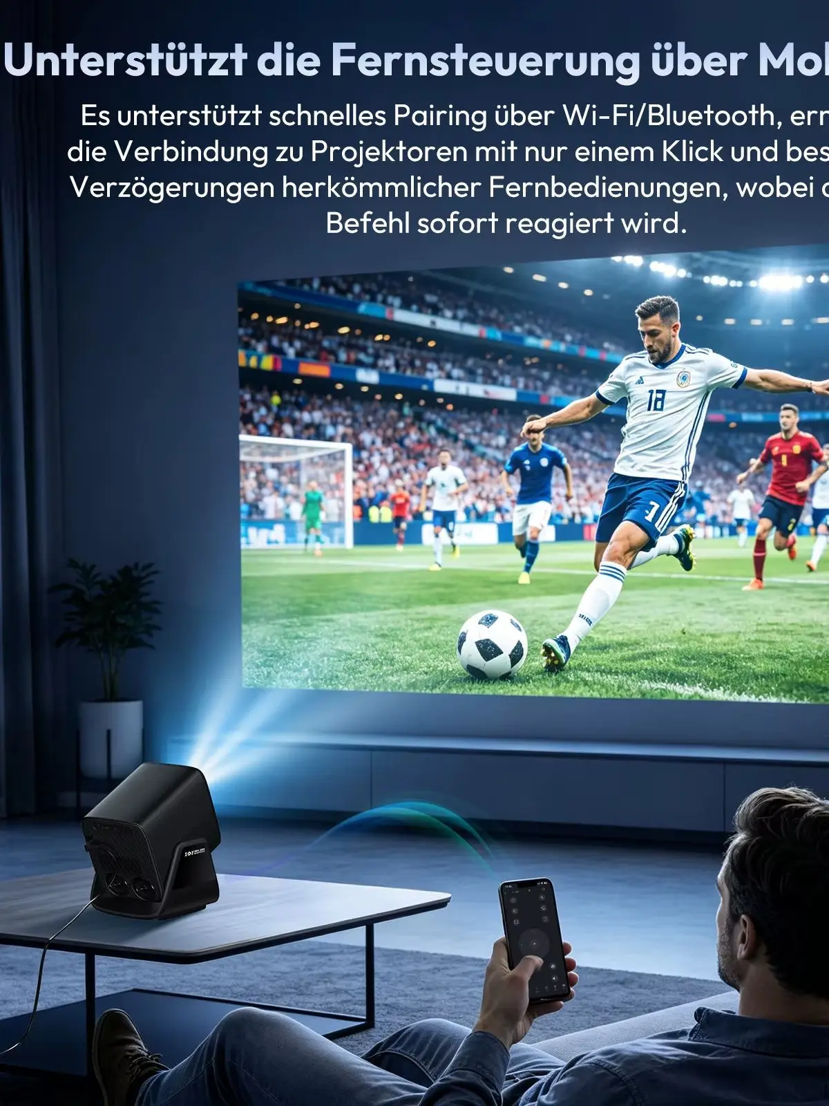 1000 ANSI XGODY Gimbal A7 Cine 8K/4K Beamer Android 14 Smart Projektor Native 1080P Autofokus Trapezkorrektur Full HD HDR10 Dolby Audiokorrektur Heimkino Outdoor