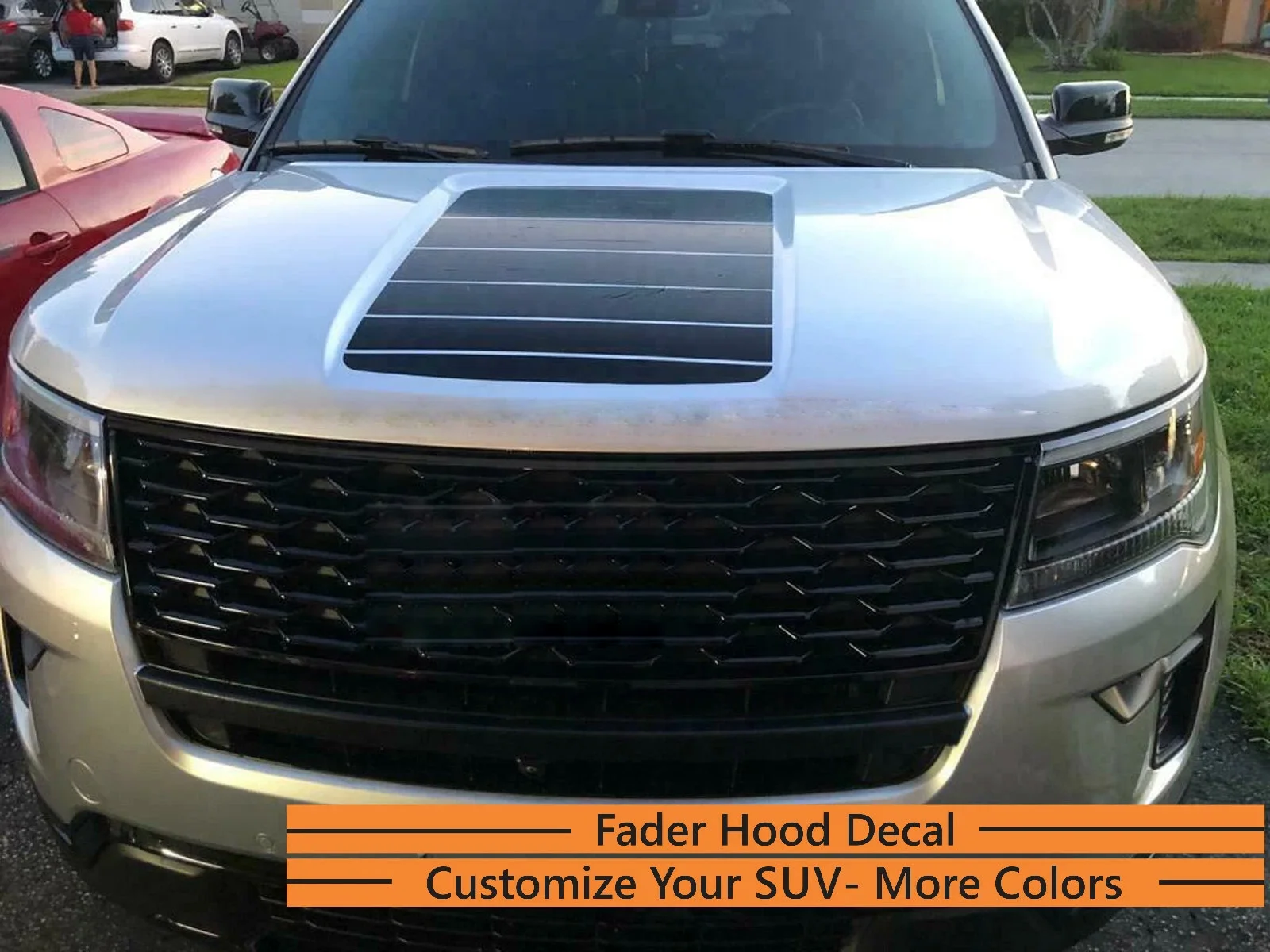 

Новая автомобильная наклейка на капот, затемняющий комплект, капот, копье в полоску, графические наклейки для Ford Explorer 2015-21, раллийные полосы, автомобильные аксессуары