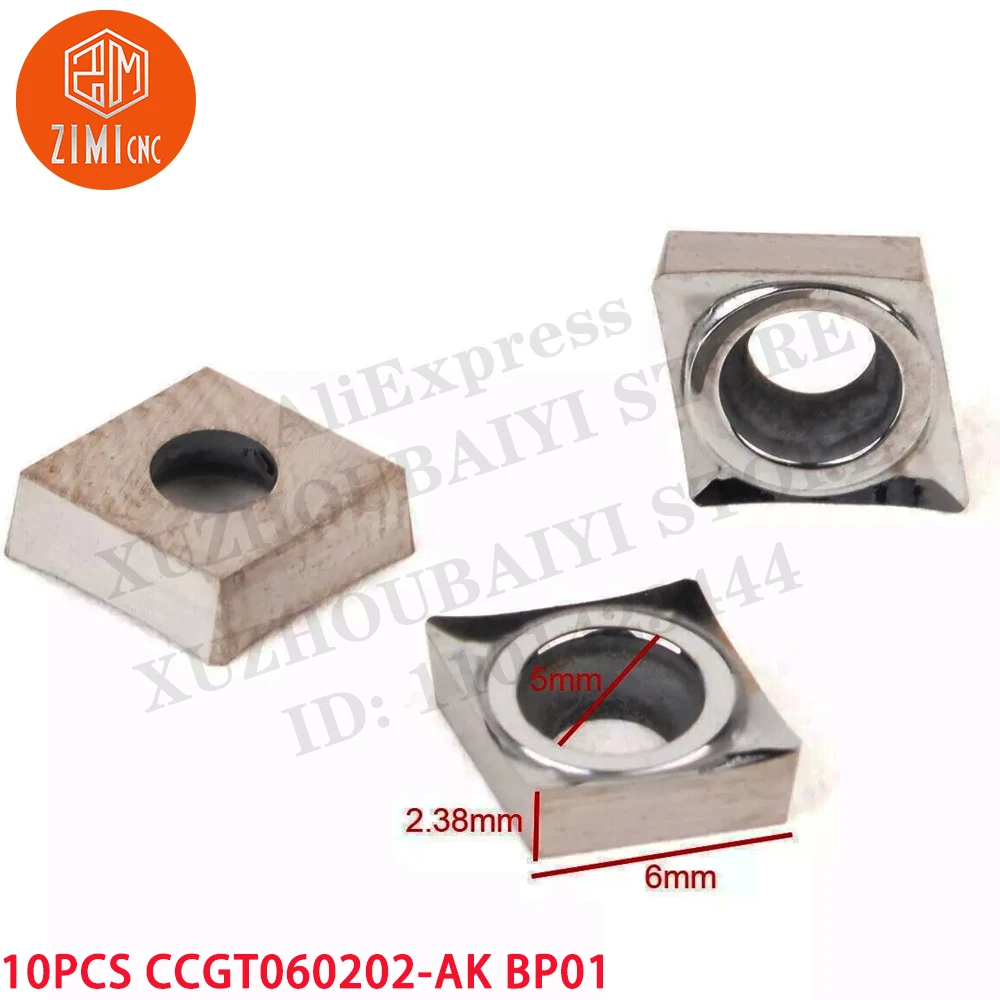 10P CCGT060202-AK BP01 ملحق تحويل CCGT لألومنيوم الكربيد الأسمنتي ملحق الكربيد مخرطة معدنية CNC أدوات ميكانيكية أدوات قطع