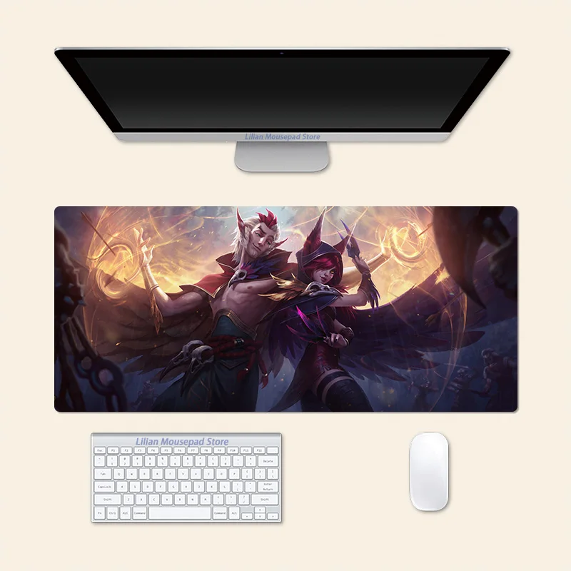 

Xayah Rakan League of Legends Anime Large Mouse Pad PlayMat Office Mousepad Game Creative Desk Gaming Mat