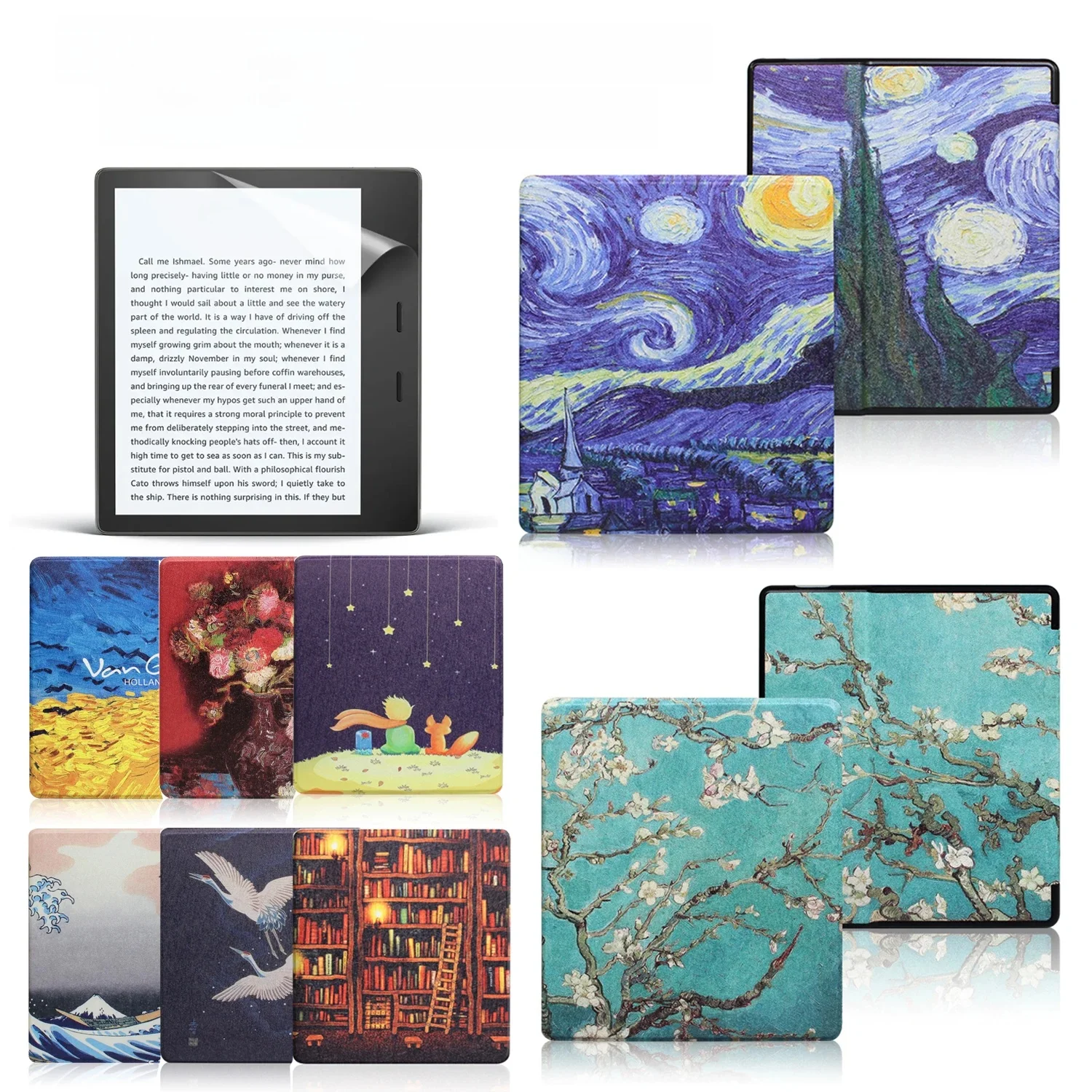 Dla Kindle Oasis 10th Gen Case 9th 11th Gen PU Leather Book Cover 7 inch 2023 2019 2017 + Screen Protector Auto Sleep Wake Funda — zdjęcie produktu 7