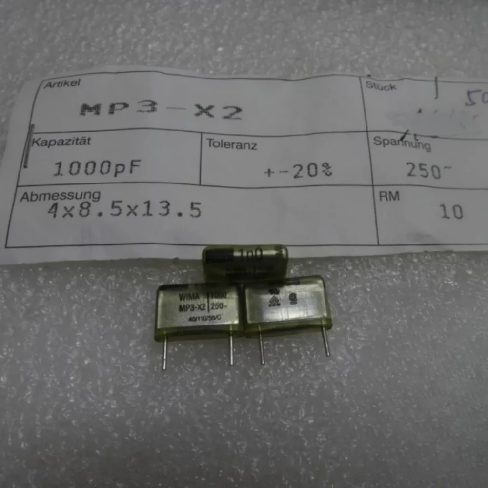 5pcs/lote MP3 0.001uF 300VAC 1.0nF 1000pF 1n0 102 M Novo Capacitor de Filme 10mm