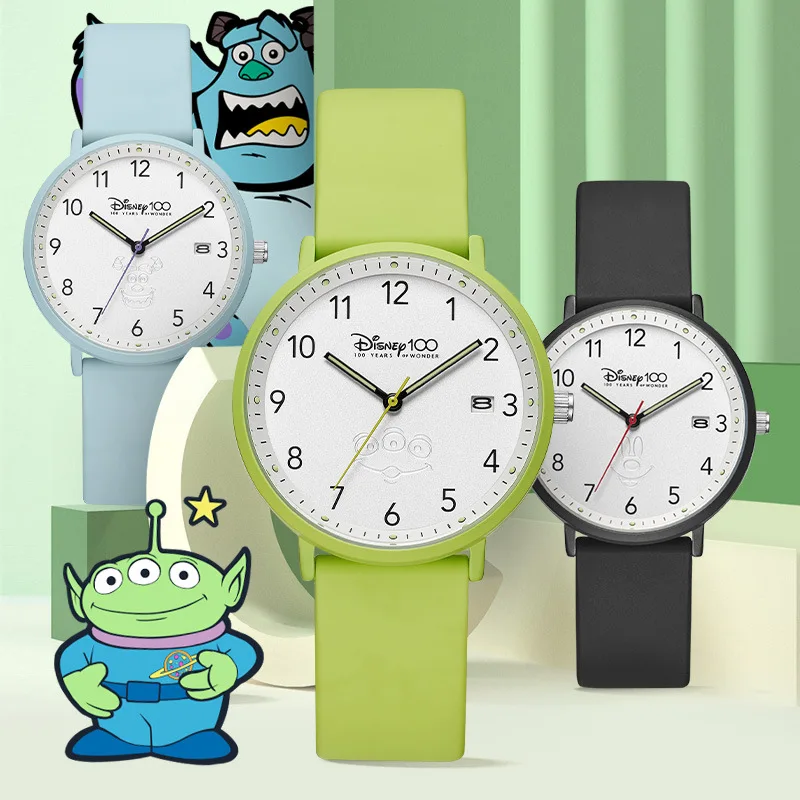 

Disney 100 Years Mickey Minnie Mouse Stitch Toy Story Alien Monsters Sullivan Children Cartoon Quartz Wristwatch Unisex Student