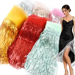 5/10Yards 18cm Sequin Tassel Fringe for Sewing Colorful Lace Trim Ribbon Dance Dress Clothing Bag Fabric Tape DIY Accessories