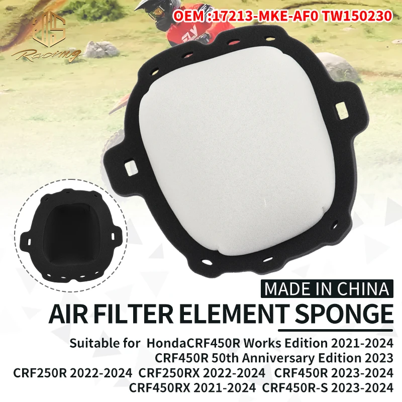 

JSRAOIMG Мотоциклетный двойной пенный воздушный фильтр для Honda CRF250R CRF450R CRF250RX CRF450RX CRF450RWE Works Edition CRF450R-S 2021 2022 2023 2024