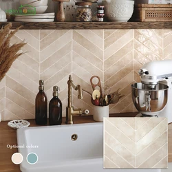 5/10/30pc peel and stick wall tiles  removable tile backing suitable for bathroom/kitchen wall tile, chevron subway tile backing