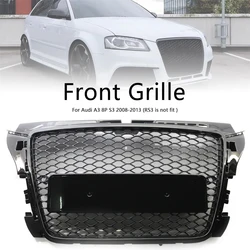 Glossy Black Car Front Bumper Grille For Audi A3 S3 8P 2008 2009 2010 2011 2012  RS3 Style Honeycomb Racing Grilles Cover