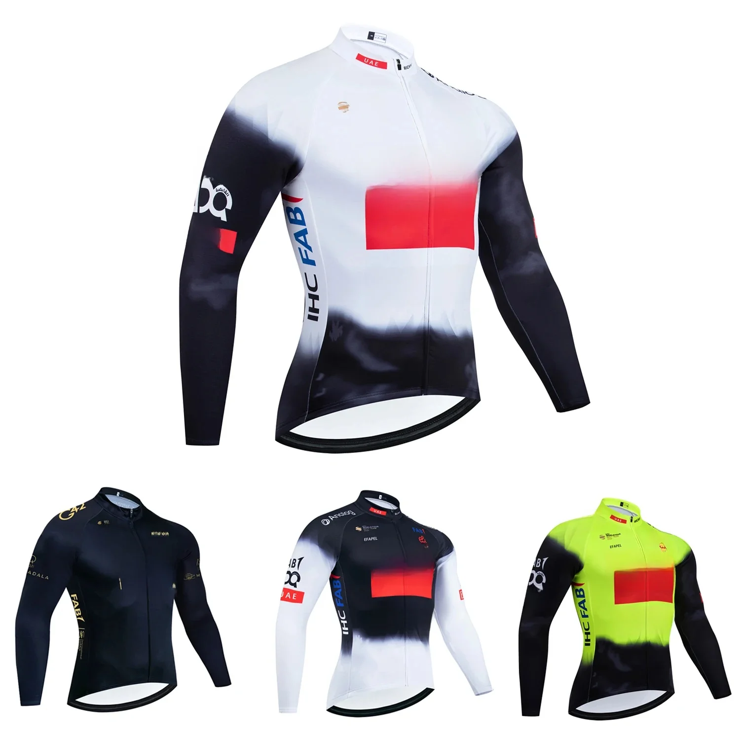AliExpress EFAPEL High Quality Cycling Clothing UAE Cycling Jersey Long Sleeve Windbreaker Bike Maillot Ropa Ciclismo Bicycl Jersey Tops 3 Pockets