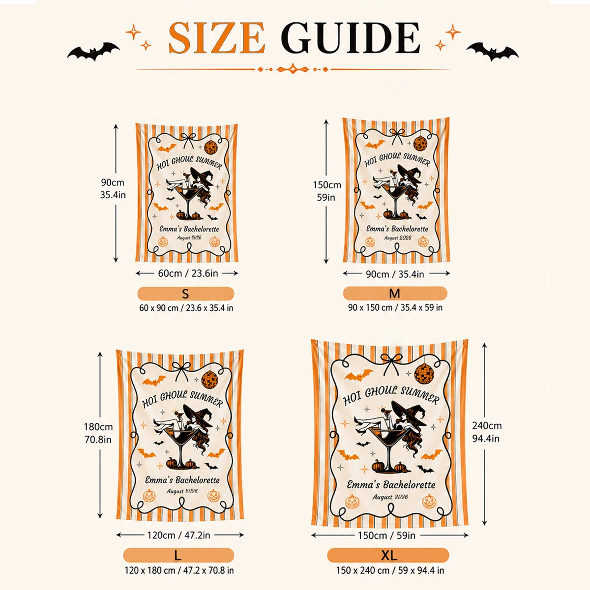 Custom Halloween Flag, Retro Halloween Party Banner,Custom Witch Tapestry, Spooky Hen Party Decor,Custom Holiday Flag. view 2