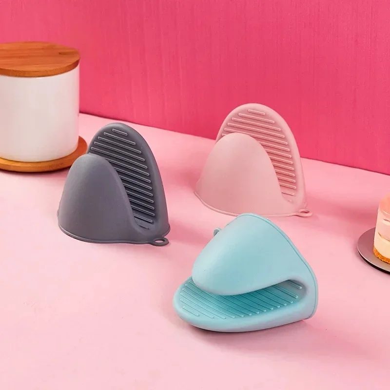 Mitaines de four en Silicone, 2 pièces, résistantes à la chaleur, Anti-brûlure, antidérapantes, Clips, support de Pot, cuisson, gants de four