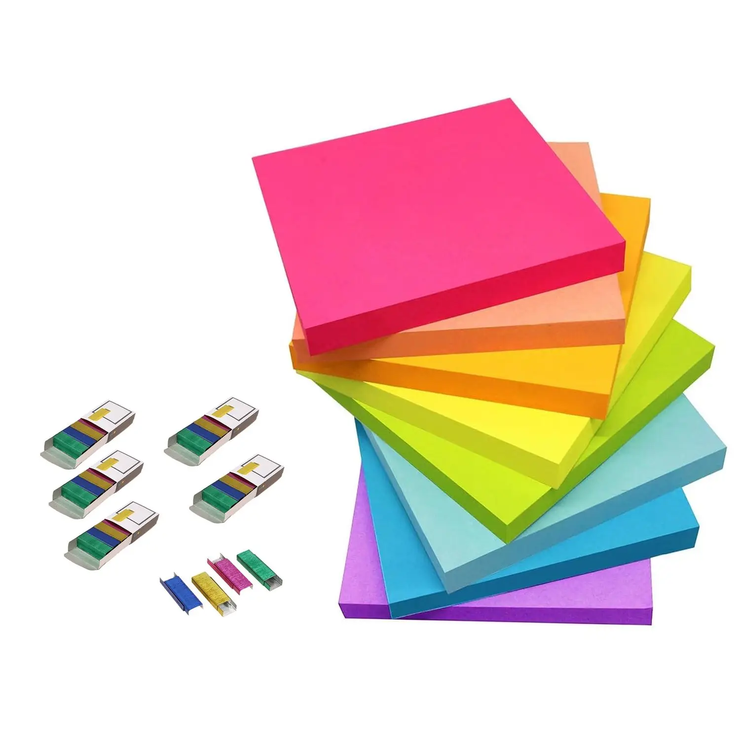 Color Staples & 5 Sets 800Pcs/Box, Office Staples Cute Mini Staples Accessories, Refills Standard Staples, For Office And Study