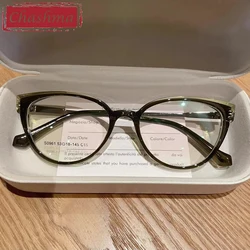 Chashma Women Elegant Cat Eye Prescription Glasses Frame TR90 Eyewear Optical Eyeglasses for Recipe Lenses Girls Spectacles