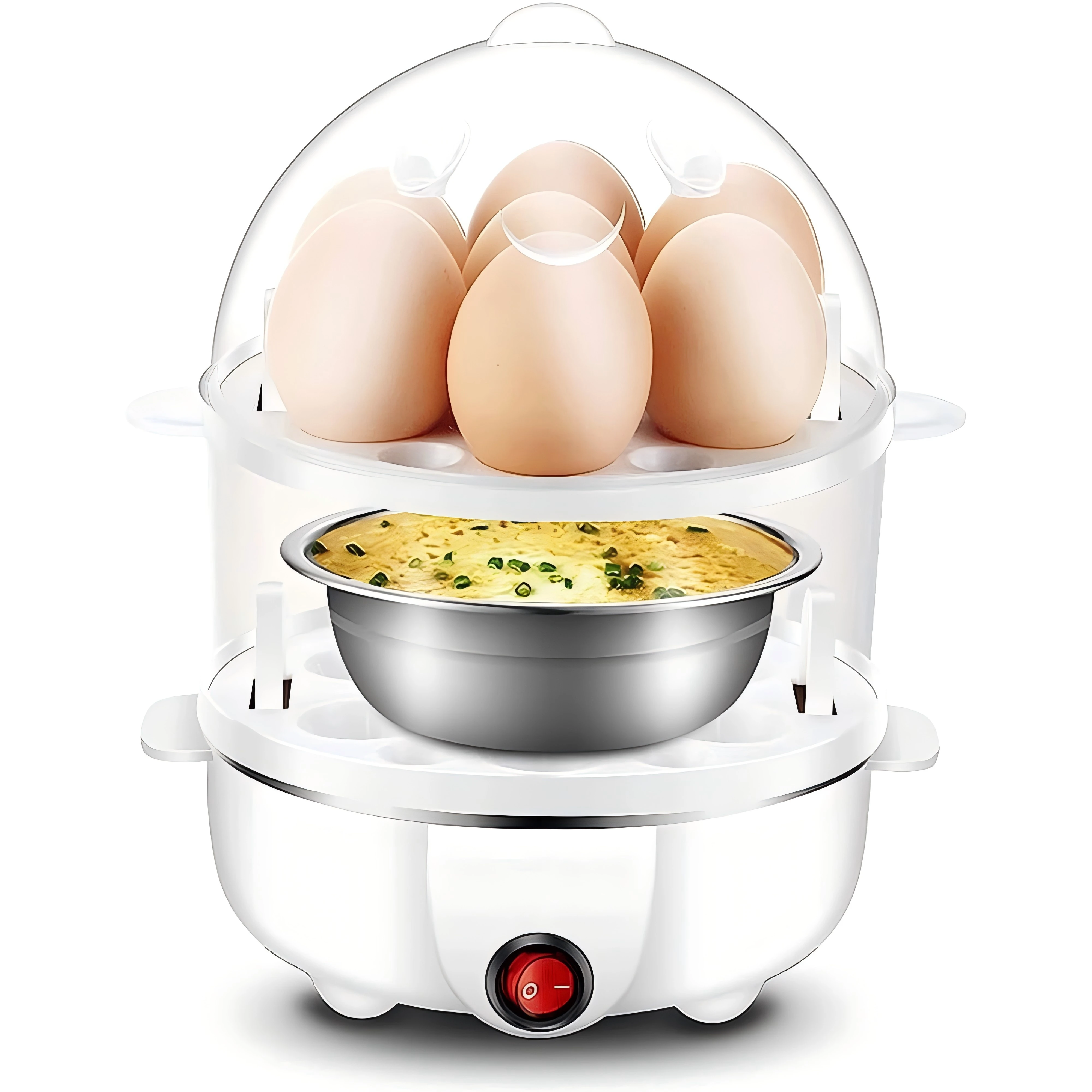 Egg Cooker - CACHOO Rapid Hard Boiled Egg Cooker with Measuring Cup, 14-Egg Capacity Egg Steamer with Boil-Dry Protection