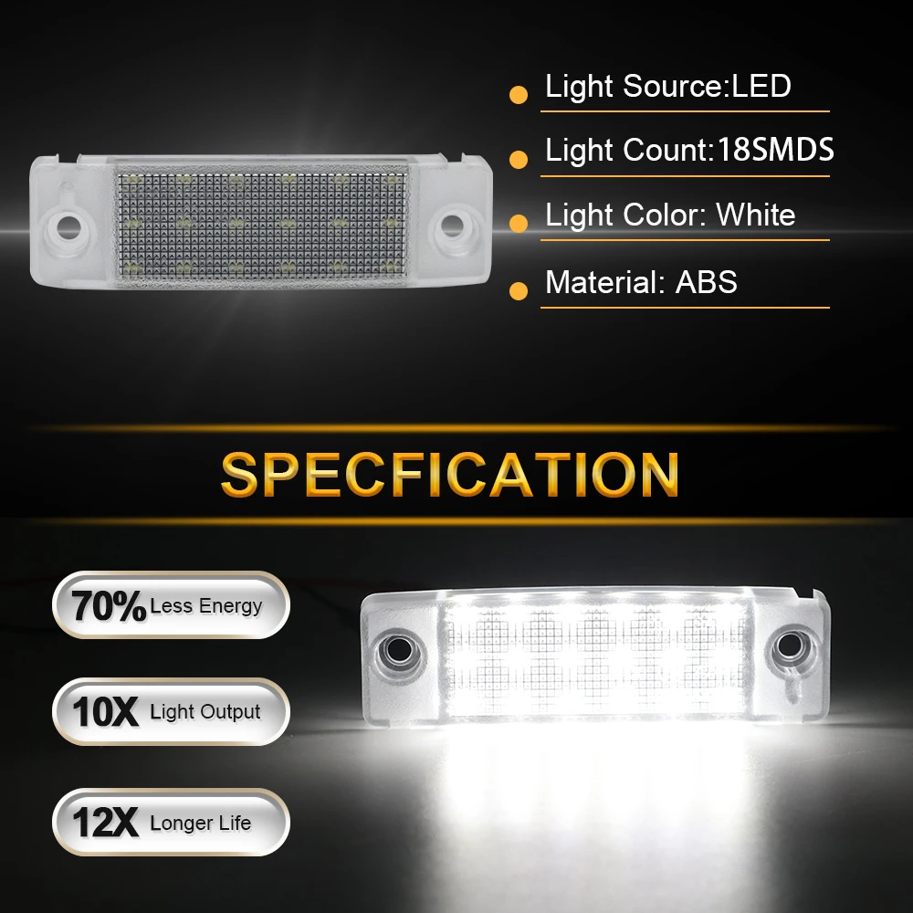 Number Plate Lamp For Toyota 4Runner Sequoia Land Cruiser Prado 2PCS Plug&Play No Error License Plate LED Lights For Lexus GX470