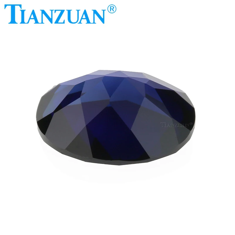 Oval Shape Natural Cut Artificial Sapphire Synthetic Corundum Clear Loose Stone for Jewelry Making DIY Material