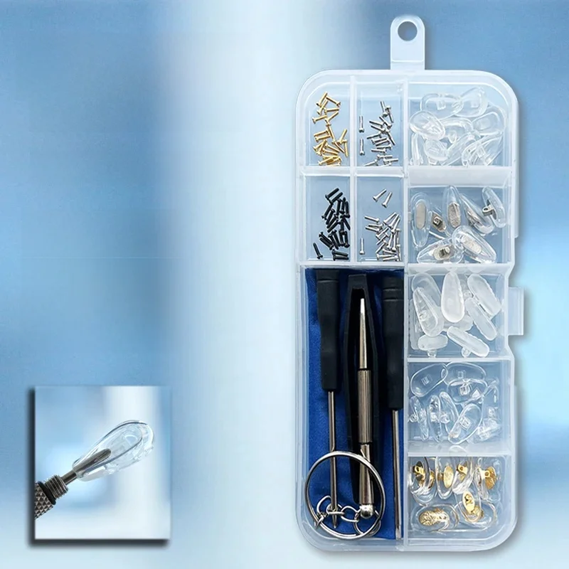 Support de chambre à air en silicone antidérapant, coussinets antarcteurs à visser pour lunettes, kit d'accessoires pour lunettes