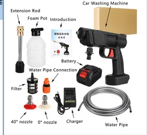 50Bar Draadloze Hogedrukhendel Wassen Spray Waterpistool Auto 20000mAh Wassen Druk Waterwasmachine voor Makita 21V batterij