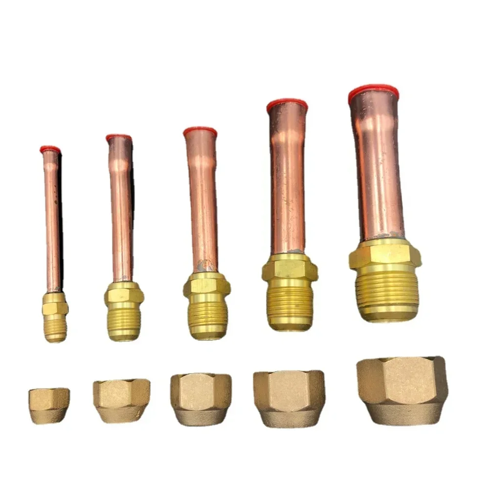 45 stopni SAE-Standard 1/4" 3/8" 1/2" 3/4" mosiężna złączka kielichowa i miedziana końcówka rury złączka zasilająca Adapter klimatyzatora — zdjęcie 2