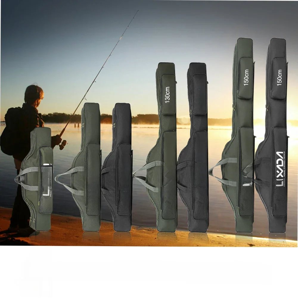 Sac de pêche Portable pliant canne à pêche moulinet sac canne à pêche équipement matériel étui de transport transporteur voyage sac de rangement organisateur