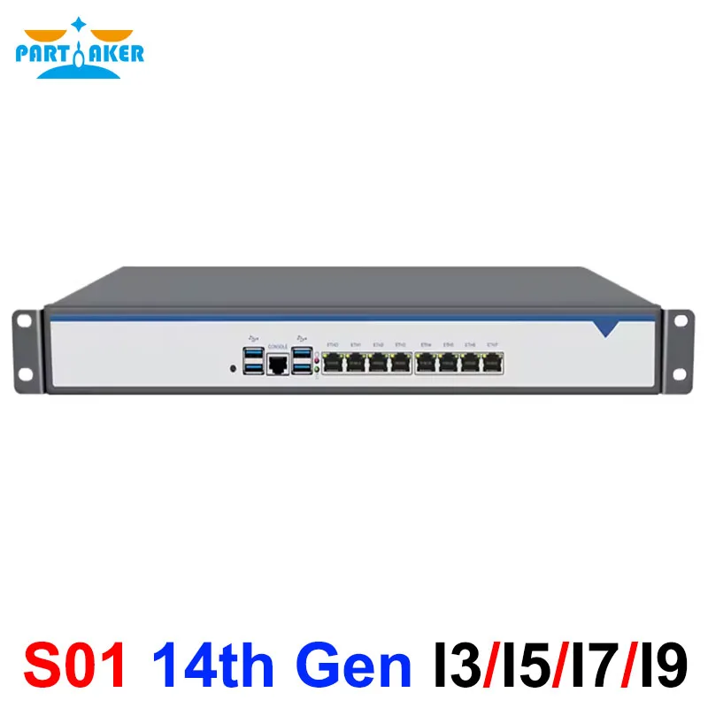 Servidor de firewall com dispositivo de rede LAN, 1U, B760, LGA 1700, i9, 14900, i7, 14700, i5, 14400, RAM DDR5, i226, M.2, SSD, 8 x I226, 19 em