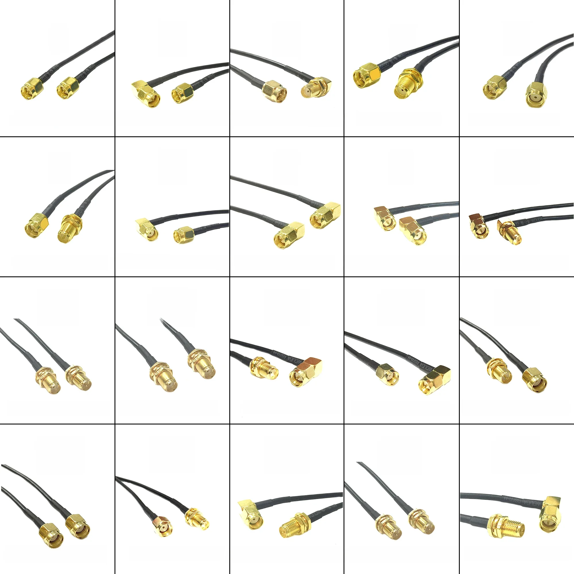 Przedłużacz anteny WIFI, złącze SMA męskie na żeńskie, proste, kątowe, adapter typu pigtail, kabel RG174, 10cm/20cm/30cm/50cm/100cm — zdjęcie 2