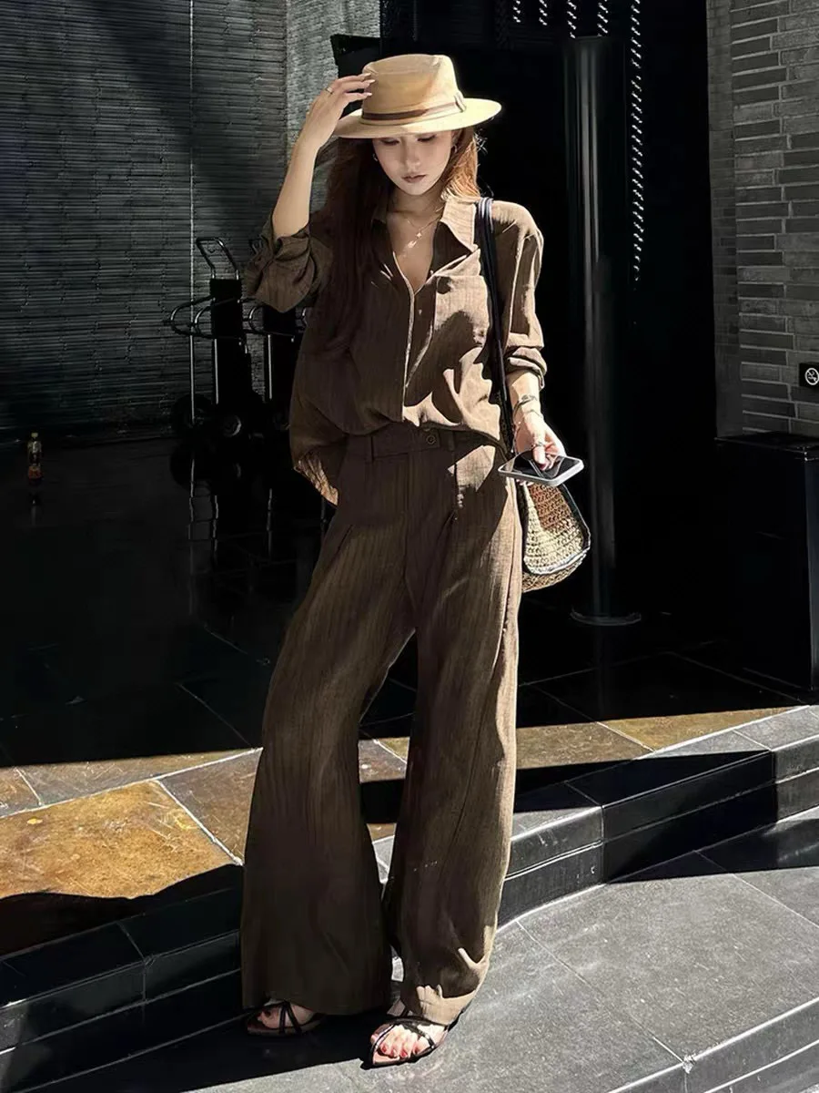 Herbst minimal lässig Damen Lyocell einfarbig modische Kleidungsset