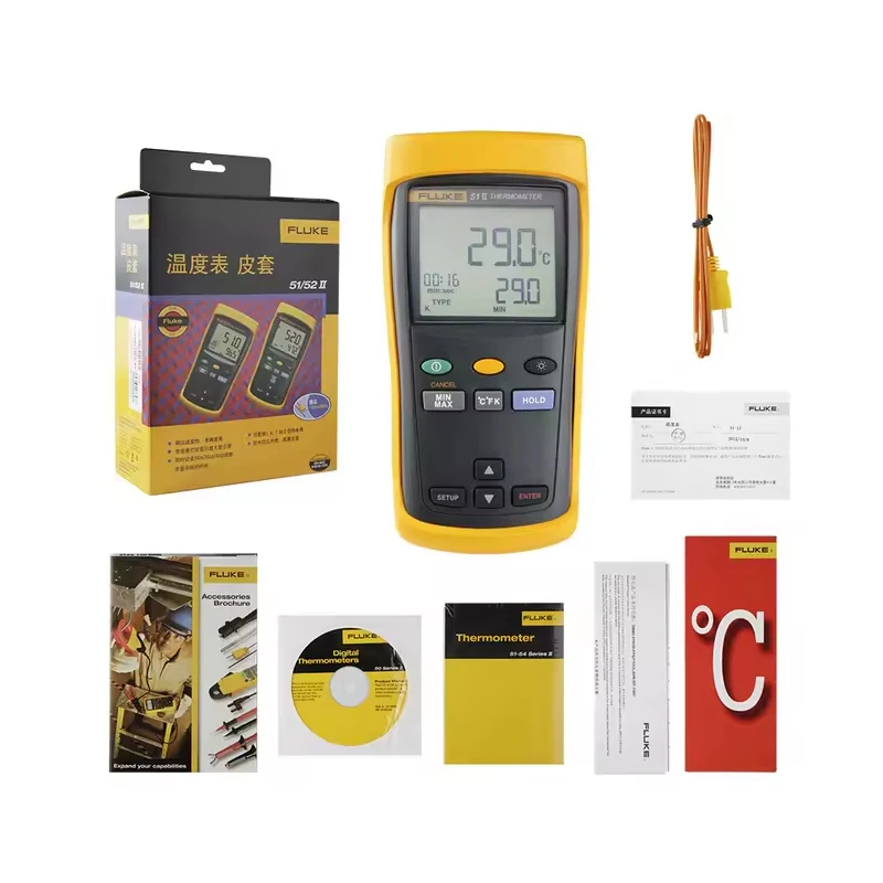 Fluke 51 II Handheld Digital Probe Thermometer  for lab, QA, process calibration, food safety and HVAC