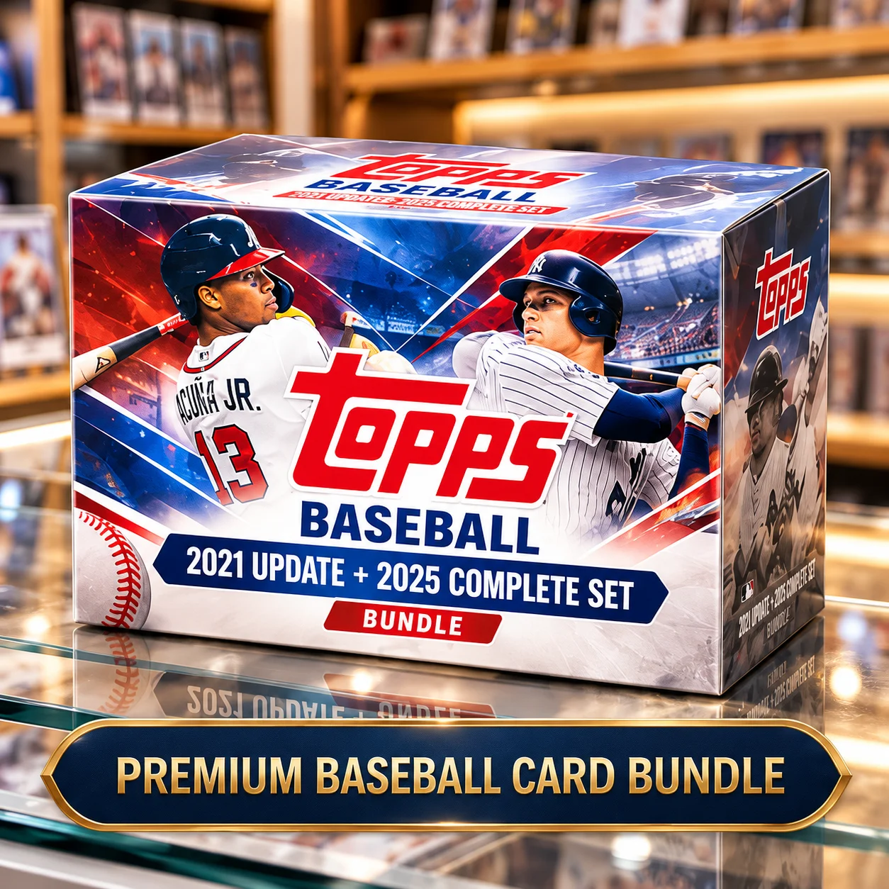 2021 Topps Update Baseball Blaster Box With 2025 Topps Baseball Hobby Factory Set, 807 Total Cards Featuring a 700-Card Complete Set, 5 Numbered Foilboard Parallels And a 70th Anniversary Logo Patch Card