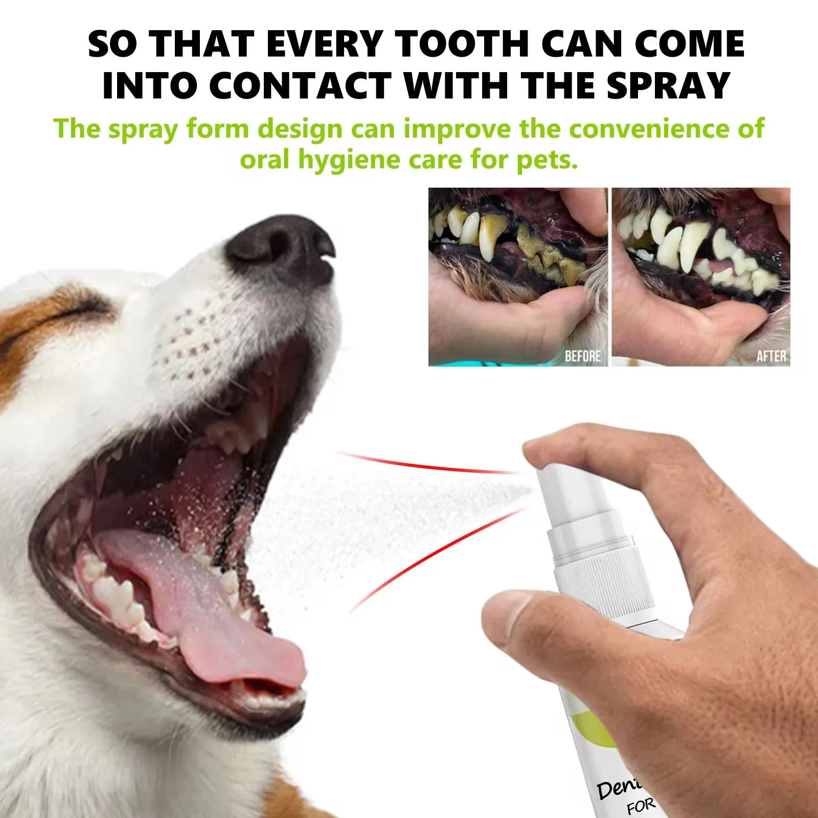 Dog Mouth Freshener Remove Tartar Tooth Stain Bad Breath Eliminator Oral Plaque Clean Tooth Whitening Pet Dental Cleanse Spray