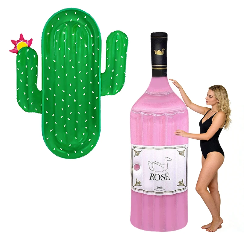 

Quality Inflatable Cactus Wine Bottle Pool Float Summer Beach Swimming Pool Lounger Raft for Pool Party Water Toy for Vacation