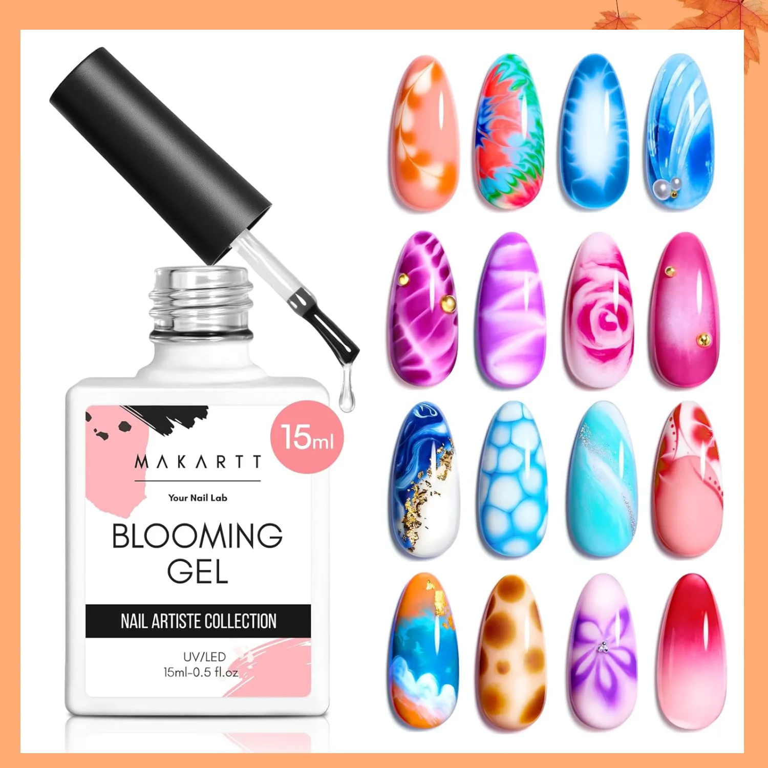 Żelowy lakier do paznokci, 15 ml, przezroczysty, akcesoria do zdobienia paznokci, do efektów rozpryskowych, wzory kwiatowe, marmur, akwarela.