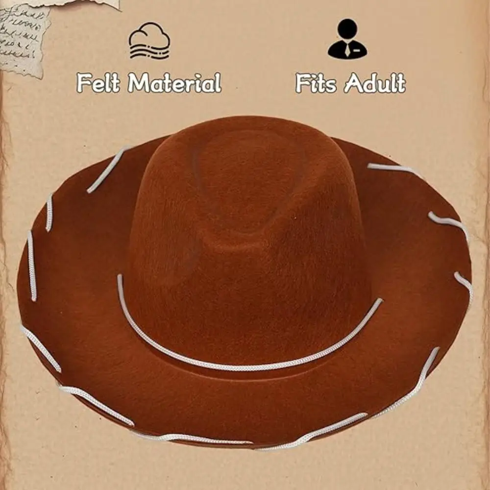 Fantasia Woody Jessie Cosplay Felt Hat Cap Adult Roleplay Props Fancy Dress Up Halloween Carnival Costume Accessories Gifts view 2