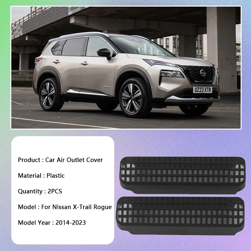 For Nissan X-Trail Rogue T32 T33 2014~2023 Car Air Outlet Covers Trim Under Seat Floor Conditioner Vent Anti-Clogging Protector