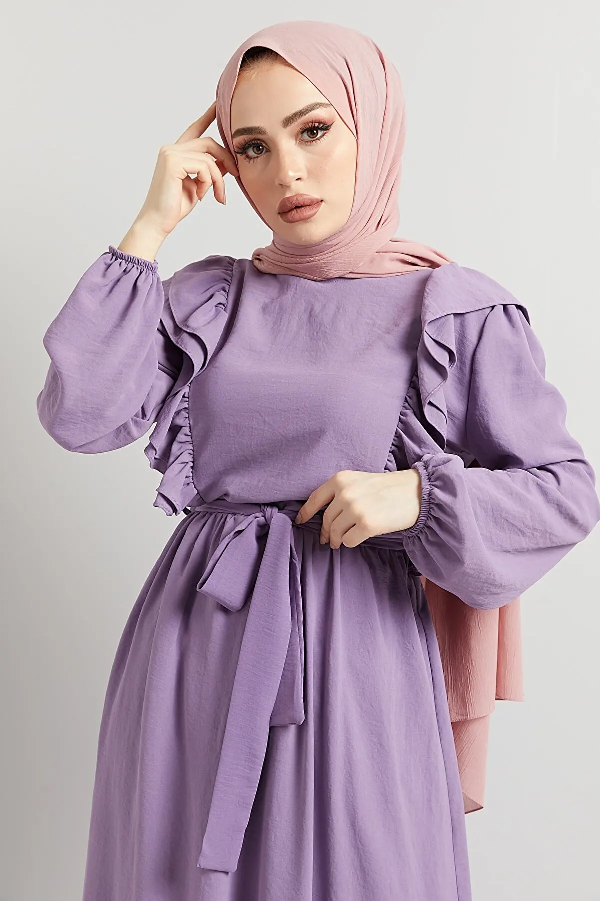 Ruffle Shirred Indigo Dress SUMMER 2021müslüman long dress women Dubai Turkish hijab girls Islamic clothing abaya hijab