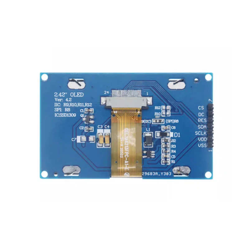 Imagem -06 - Módulo de Exibição Oled para Arduino Interface Serial Ssd1309 128x64 12864 7pin Spi Fios I2c Uno r3 C51 242 em