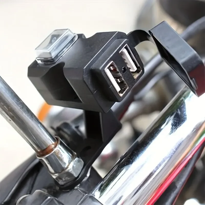 1pc Motorrad Dual USB Ladegerät Adapter Rückspiegel wasserdichte Netzteil buchse für iPhone Samsung Huawei