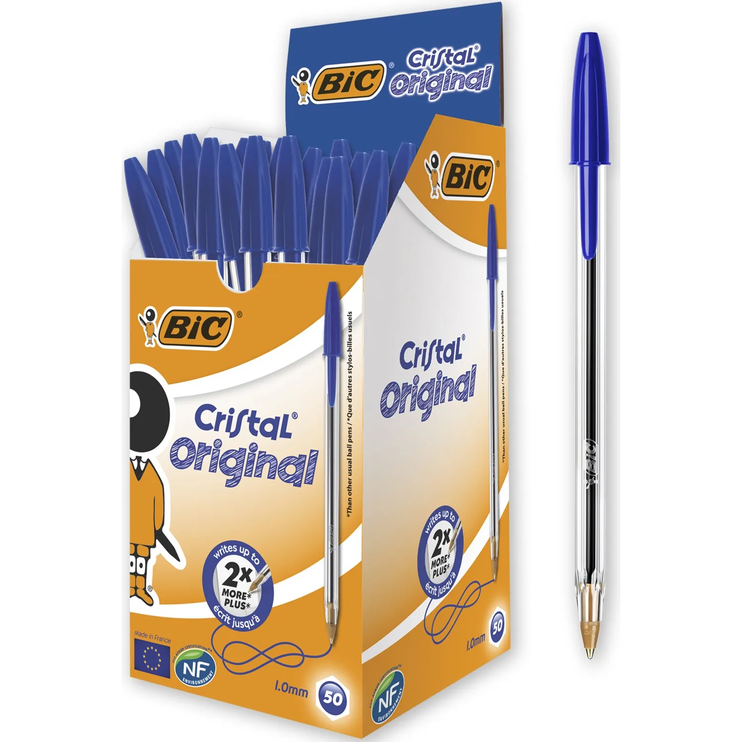 Bic Cristal Medium Ballpoint Pen Blue-Black-Red Box of 50 BIC Fast Delivery Wholesale