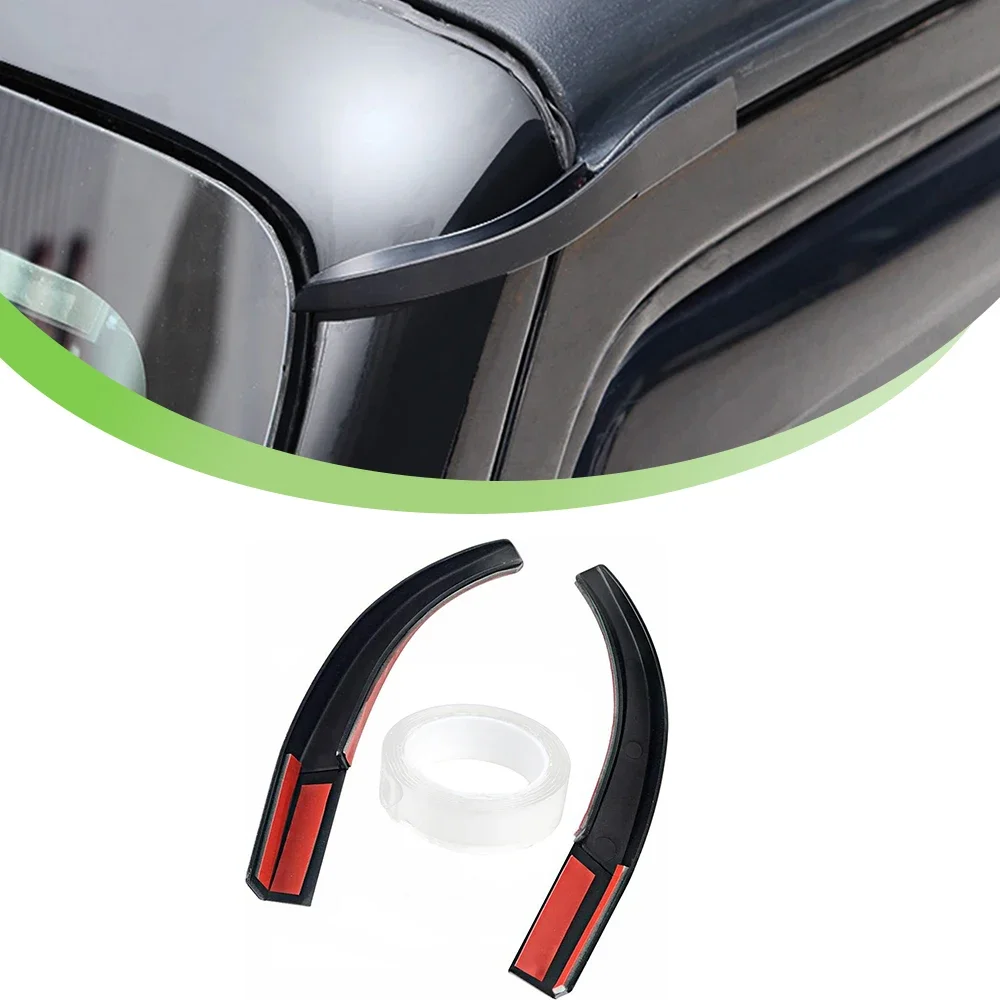 Extensions de gouttière de pluie, canal de dérivation d'eau de pluie pour Jeep Wrangler JK 2007 – 2017 JL Gladiator JT 2018-2023, accessoire de voiture noir